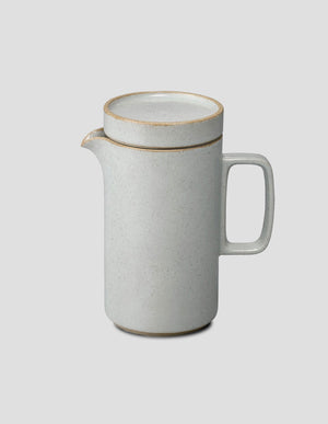 Hasami Porcelain HPM037 Hohe Teekanne Hellgrau glänzend