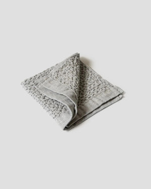 Japanisches Waffelpiqué Handtuch Baumwolle/Leinen - Ice Grey