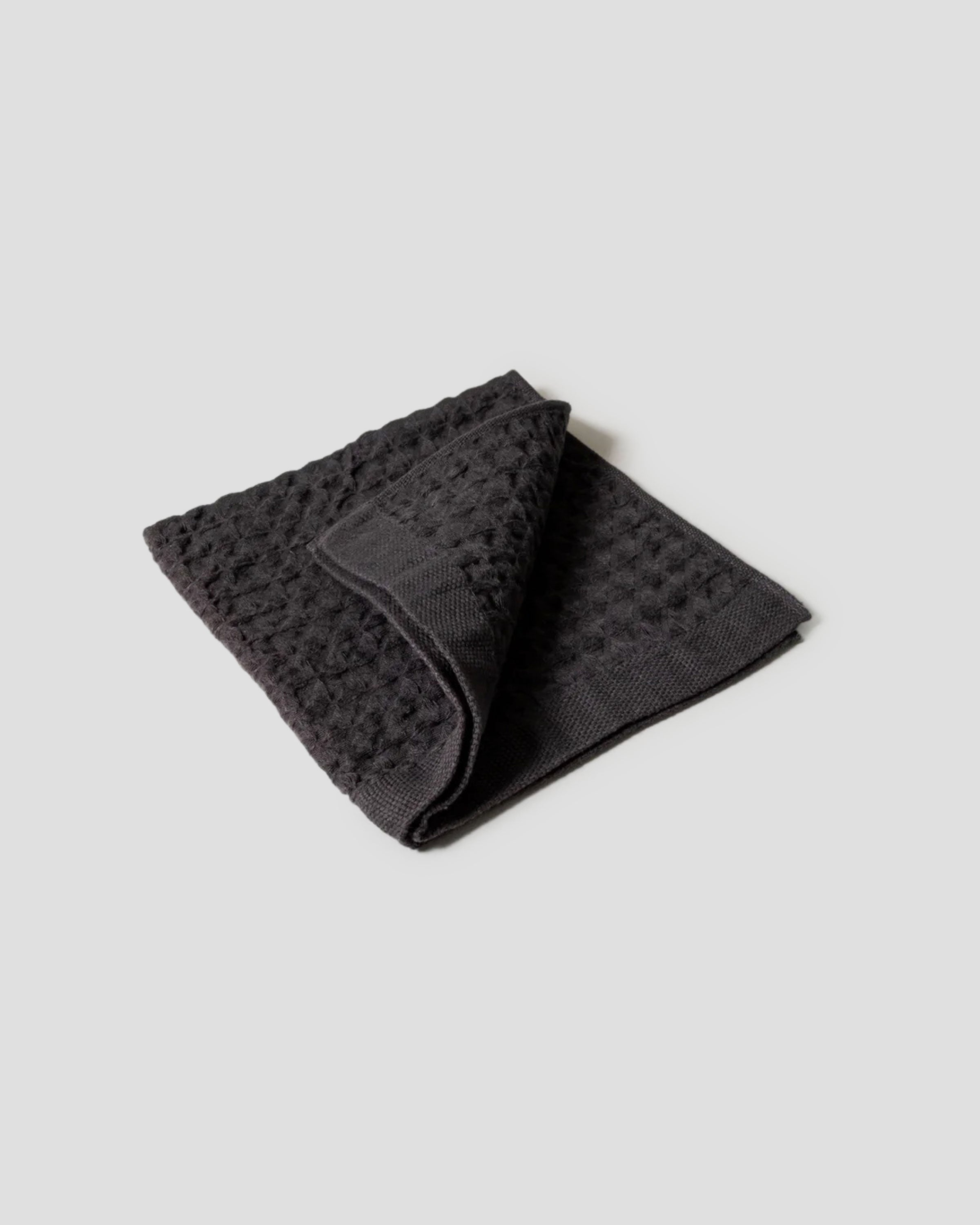 Japanisches Waffelpiqué Handtuch Baumwolle/Leinen - Charcoal