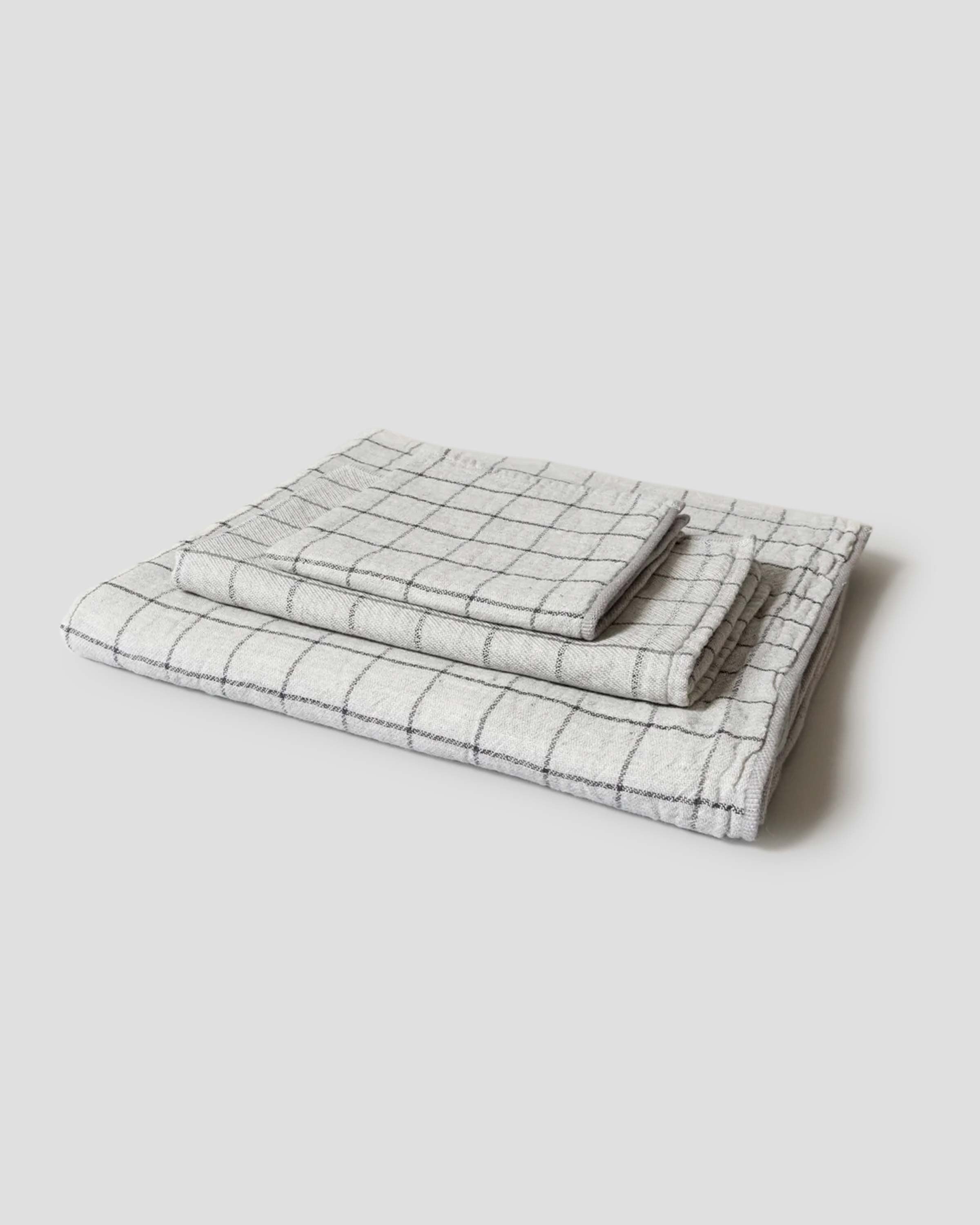 Kontex Graph Handtuch pflanzengefärbte Bio-Baumwolle - Bamboo Charcoal - Made in Japan