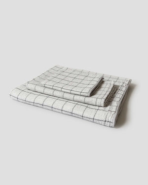 Kontex Graph Handtuch pflanzengefärbte Bio-Baumwolle - Bamboo Charcoal - Made in Japan