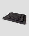 Kontex Waffelpiqué Handtuch Baumwolle/Leinen - Charcoal - Made in Japan
