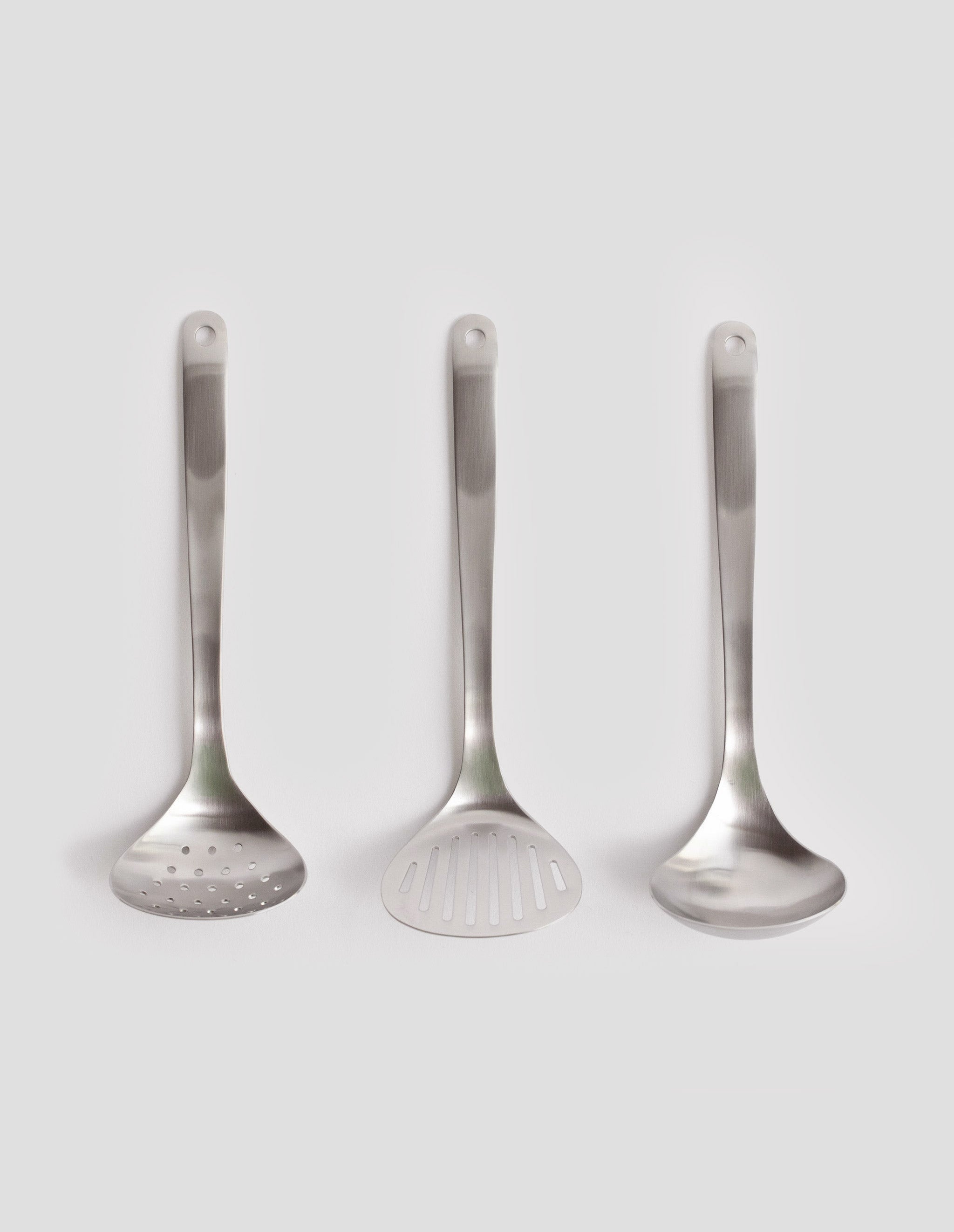 Sori Yanagi Kitchen Tools Small Edelstahl mattiert, 3er Set