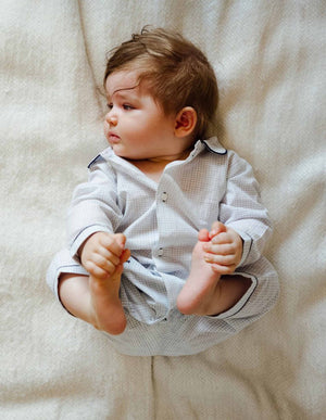 Handgewebter Babypyjama aus Khadi Baumwolle