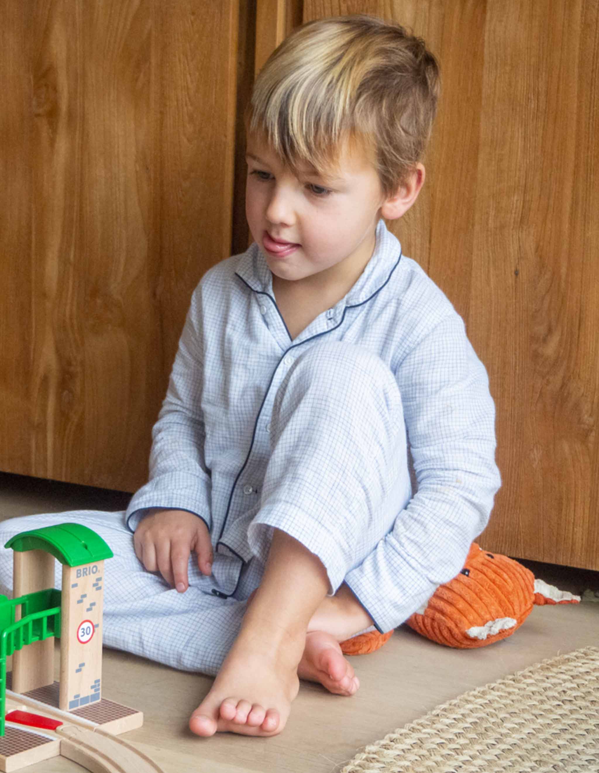 Handgewebter Kinderpyjama aus Khadi Baumwolle