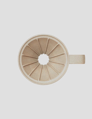 Draufsicht Hasami Porcelain Kaffeefilter Aufsatz Natur unglasiert