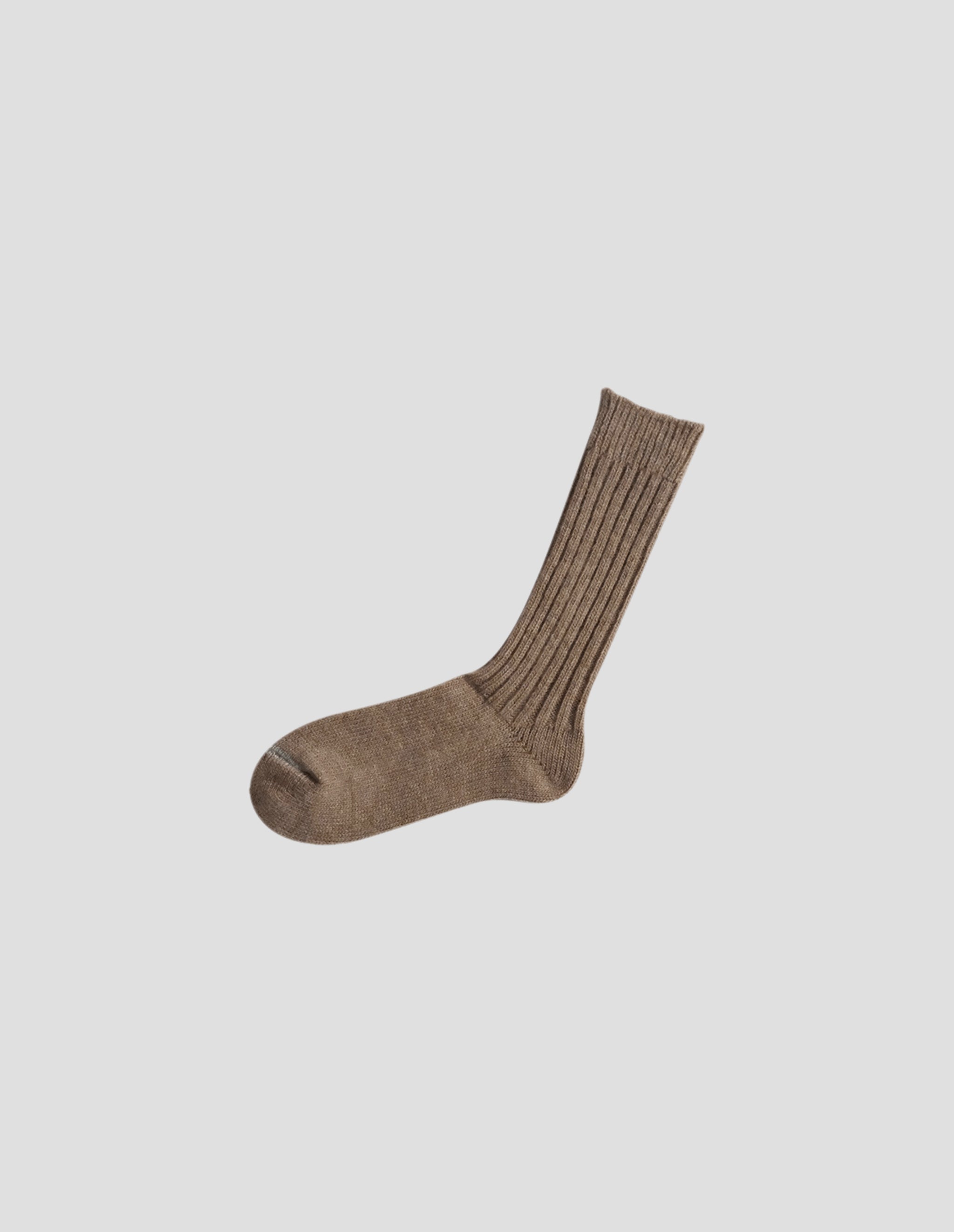 Nishiguchi Kutsushita Socken aus gerippter Wolle, Beige