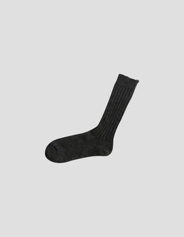 Nishiguchi Kutsushita Socken aus gerippter Wolle, Schiefer